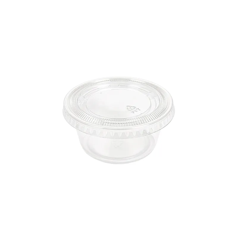 50 PETITS POTS + 50 COUVERCLES  100 ML Ø7,4x3,5 CM TRANSPARENT PP (24 UNITÉ)