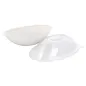 BOLS OVALES + COUVERCLES BIONIC 22x13,5x5,5+4,5 CM BLANC BAGASSE (100 UNITÉ) BOLS OVALES + COUVERCLES