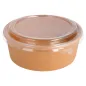 COMBO SALADIERS + COUVERCLES PET 1300 ML - 43,3 oz 320 + 18 PE G/M2 Ø 18,4/16x6,6 CM NATUREL KRAFT (200 UNITÉ) COMBO SALADIERS + COUVERCLES PET