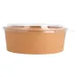 COMBO SALADIERS + COUVERCLES PET 1300 ML - 43,3 oz 320 + 18 PE G/M2 Ø 18,4/16x6,6 CM NATUREL KRAFT (200 UNITÉ) COMBO SALADIERS + COUVERCLES PET