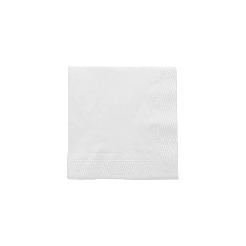 SERVIETTES 2 PLIS  18 G/M2 25x25 CM BLANC OUATE (4800 UNITÉ)