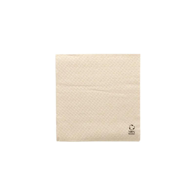 SERVIETTES ECOLABEL 1 PLI FEEL GREEN  23 G/M2 33x33 CM NATUREL OUATE RECYCLÉE (3000 UNITÉ)
