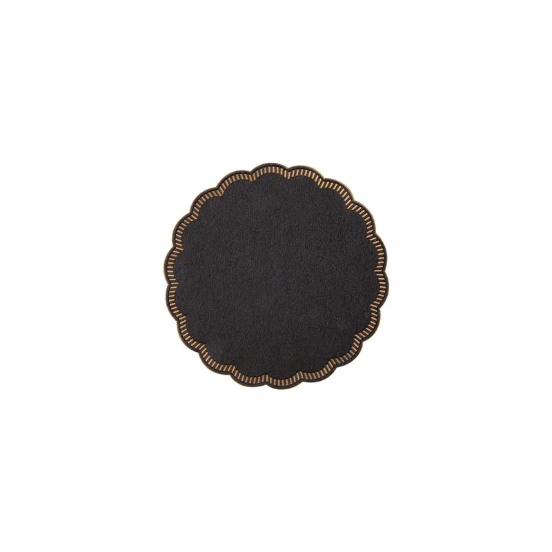 DESSOUS DE VERRE 9 PLIS  8x18 G/M2 + (30+12) G/M2 Ø9 CM NOIR OUATE (3000 UNITÉ)