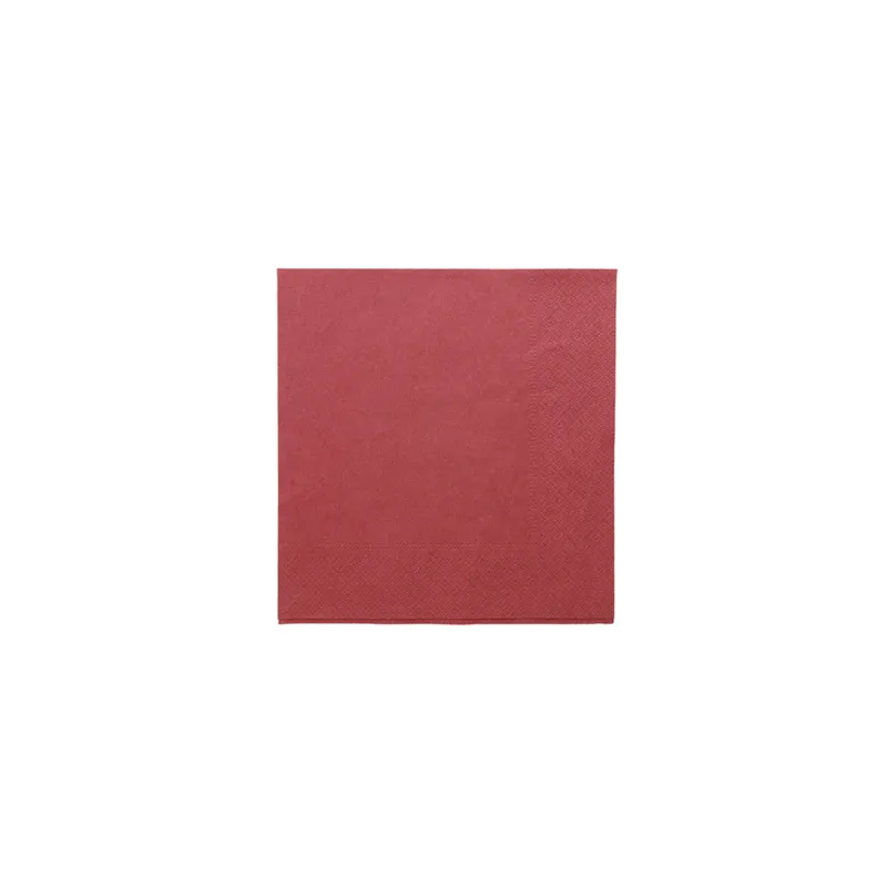 SERVIETTES ECOLABEL 2 PLIS  18 G/M2 39x39 CM BORDEAUX OUATE (1600 UNITÉ)