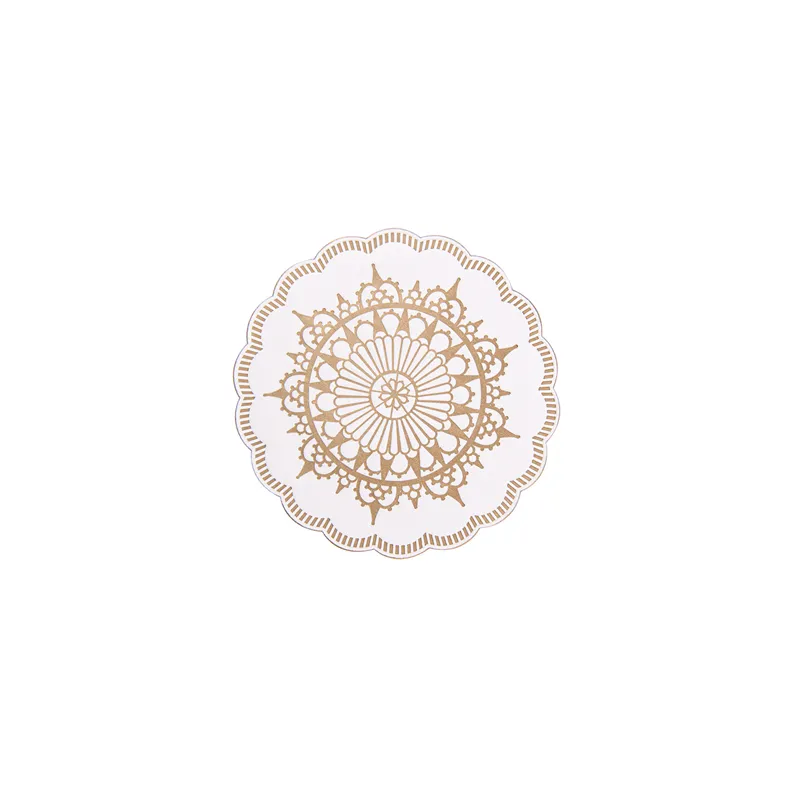 DESSOUS DE VERRE 9 PLIS 'BARROCO' 8x18 G/M2 + (30+12) G/M2 Ø9 CM BLANC OUATE (3000 UNITÉ)