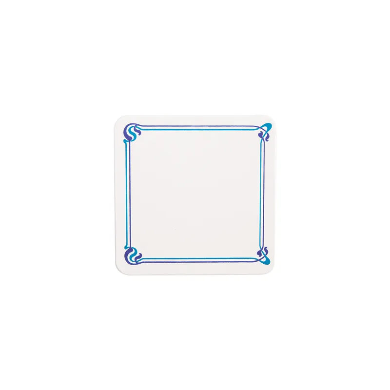 DESSOUS DE VERRE BLEU 'MAXIM BLEU' 210 G/M2 8,5x8,5 CM BLANC CARTON (6000 UNITÉ)