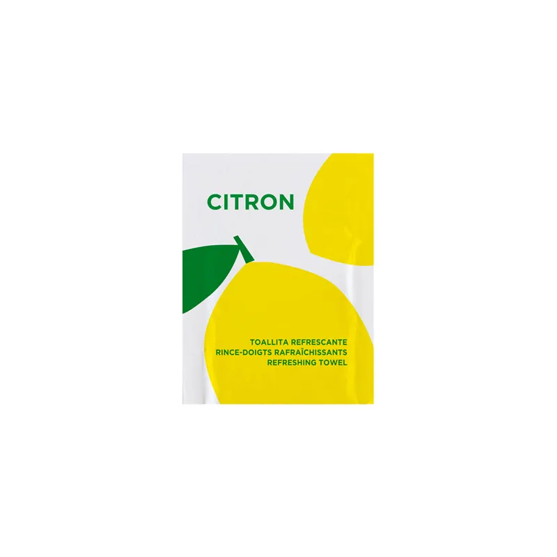 RINCE-DOIGTS RAFRAÎCHISSANTS CITRON 45 G/M2 6x8 CM BLANC CELLULOSE (2000 UNITÉ)