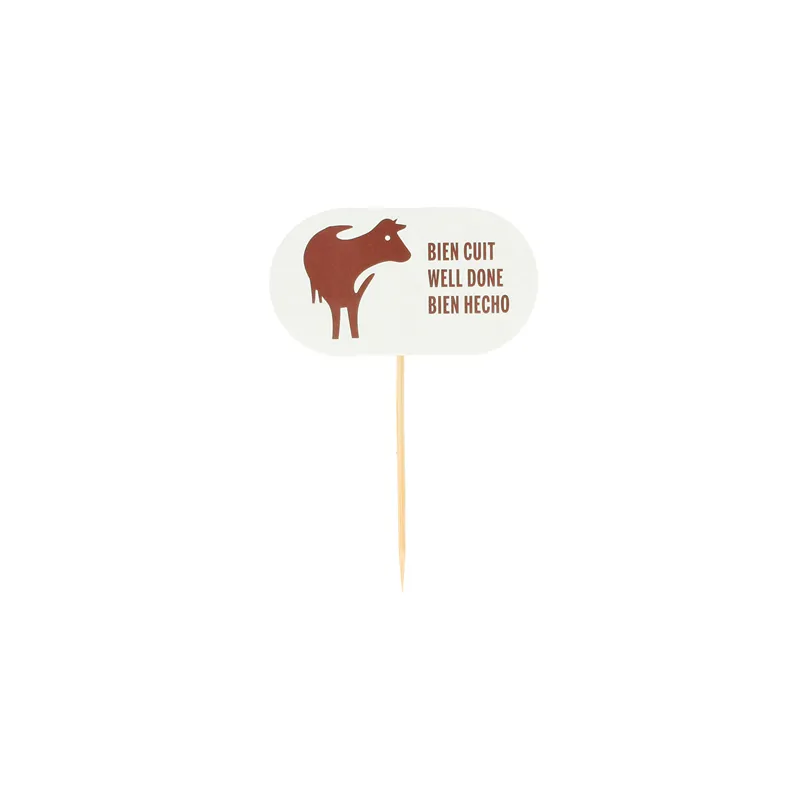 STEAK MARKER - BIEN CUIT 8 CM BLANC BOIS (100 UNITÉ) STEAK MARKER - BIEN CUIT 8 CM BLANC BOIS (100 UNITÉ)