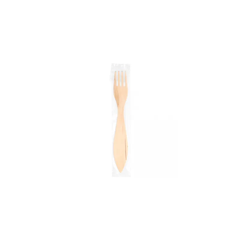 FOURCHETTES ANGULAIRES EMBALLÉES WOOD  15 CM NATUREL BOIS (100 UNITÉ)