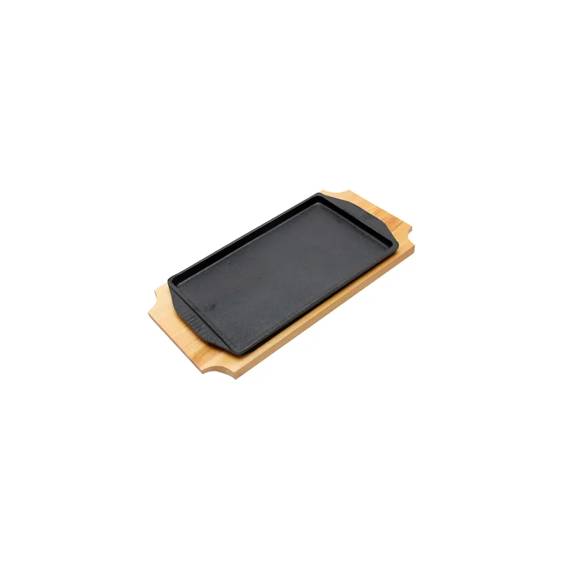 ASSIETTE CHAMPÊTRE + SUPPORT EN BOIS   31x18 CM NOIR FER (8 UNITÉ)