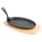 ASSIETTE CHAMPÊTRE OVALE + SUPPORT BOIS 27x18x2 CM NOIR FER (8 UNITÉ) ASSIETTE CHAMPÊTRE OVALE + SUPPORT BOIS
