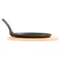 ASSIETTE CHAMPÊTRE OVALE + SUPPORT BOIS 27x18x2 CM NOIR FER (8 UNITÉ) ASSIETTE CHAMPÊTRE OVALE + SUPPORT BOIS