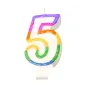 BOUGIES ANNIVERSAIRE N.5 9 CM BLANC CIRE (24 UNITÉ) BOUGIES ANNIVERSAIRE N.5
