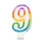 BOUGIES ANNIVERSAIRE N.9 9 CM BLANC CIRE (24 UNITÉ) BOUGIES ANNIVERSAIRE N.9