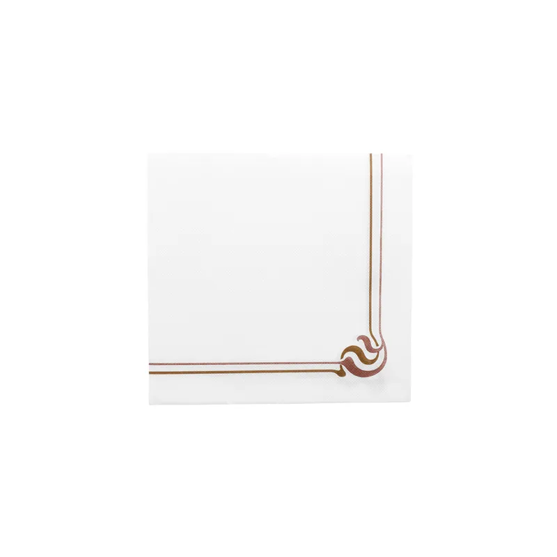 SERVIETTES ECOLABEL DOUBLE POINT 'MAXIM BRUN' 18 G/M2 40x40 CM BLANC OUATE (1200 UNITÉ)