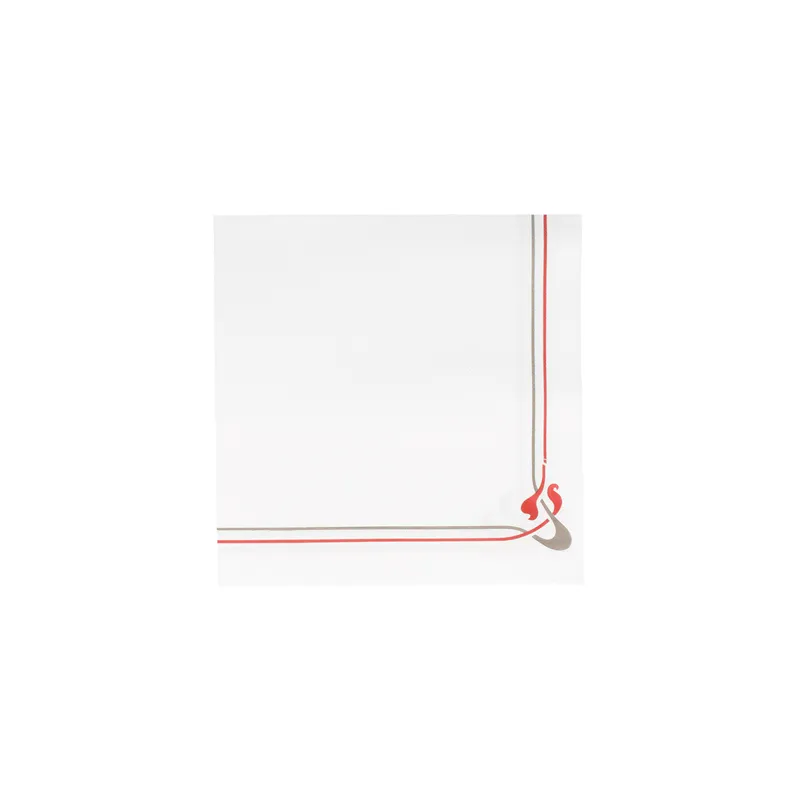 SERVIETTES DOUBLE POINT 'MAXIM BORDEAUX' 18 G/M2 40x40 CM BLANC OUATE (1200 UNITÉ)