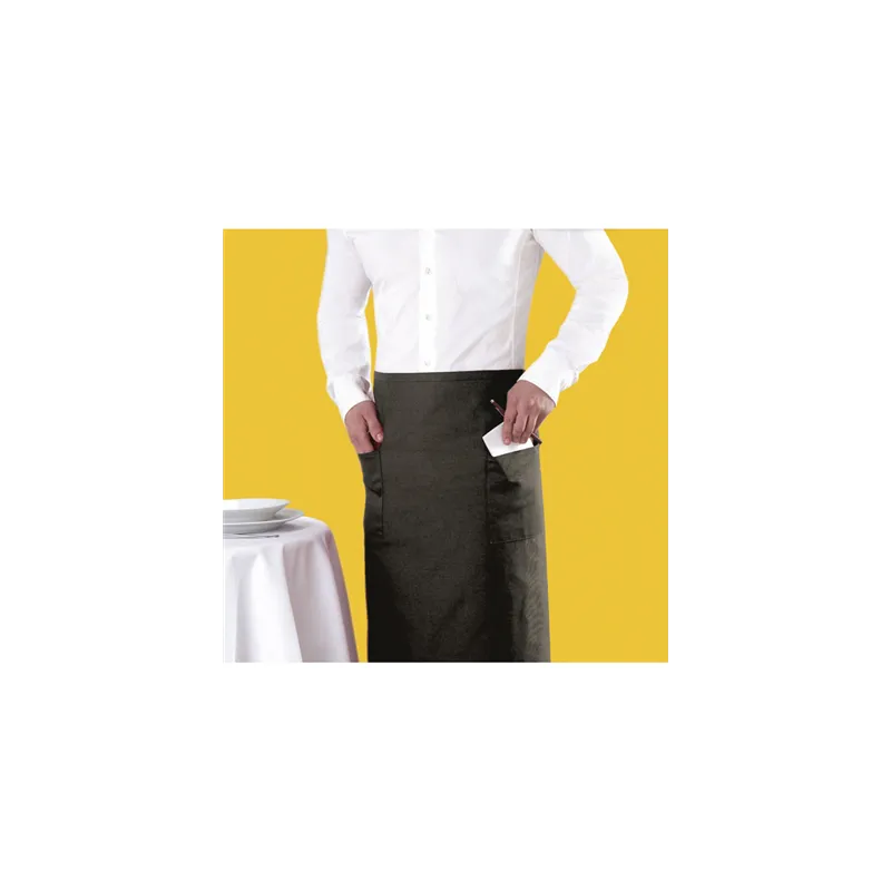 TABLIER FRANÇAIS AVEC 2 POCHES   95x105 CM NOIR POLYESTER (1 UNITÉ)