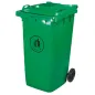 CONTENEUR AVEC COUVERCLE, 2 ROUES 240 L 74x60x101 CM VERT HDPE (1 UNITÉ) CONTENEUR AVEC COUVERCLE, 2 ROUES