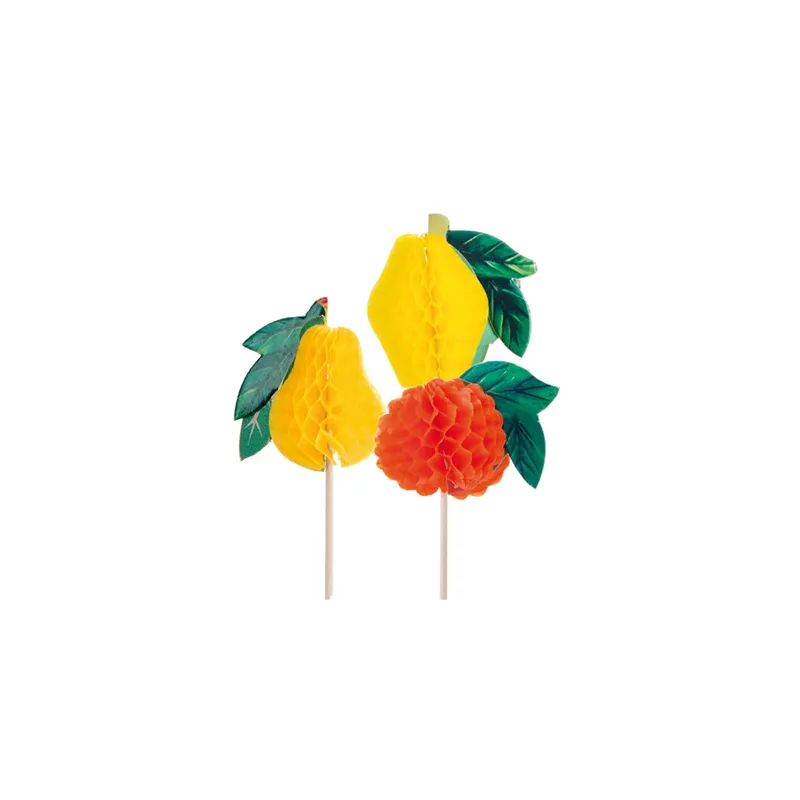 DÉCORS POUR GLACES - FRUITS   10 (h) CM ASSORTI BOIS (100 UNITÉ)