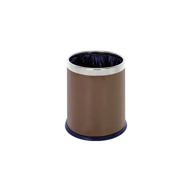 CORBEILLE CHAMBRES RONDE  9 L Ø 22,5x27 CM MARRON ACIER (1 UNITÉ)