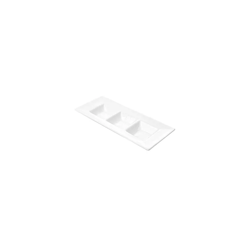 RECTANGLES 3 COMPARTIMENTS 26 CM BLANC PORCELAINE (6 UNITÉ) RECTANGLES 3 COMPARTIMENTS 26 CM BLANC PORCELAINE (6 UNITÉ)