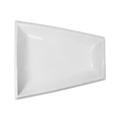ASSIETTE TRAPEZOIDALE  43x39x4 CM BLANC PORCELAINE (6 UNITÉ)