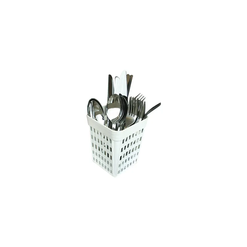 GODET POUR COUVERTS   10,7x10,7x14 CM BLANC PP (1 UNITÉ)