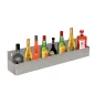 ÉTAGÈRE BAR POUR 8 BOUTEILLES 82x10x15 CM ARGENTE INOX (1 UNITÉ) ÉTAGÈRE BAR POUR 8 BOUTEILLES