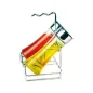 RACK + 2 BOUTEILLES 14x12x20,5 CM ARGENTE CHROME (1 UNITÉ) RACK + 2 BOUTEILLES