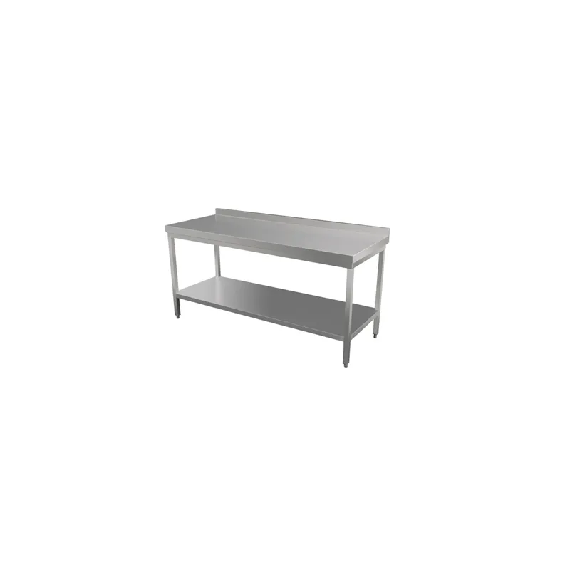 TABLE TRAVAIL AVEC REBORD 2 NIVEAUX ARROW  120x70 CM ARGENTE INOX (1 UNITÉ)