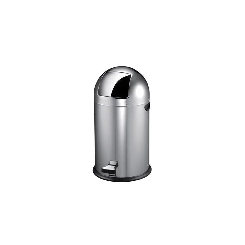 POUBELLE PUSH AVEC PÉDALE  40 L Ø 38x74 CM ARGENTE INOX (1 UNITÉ)