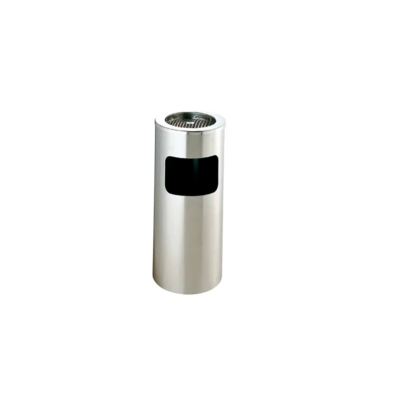 POUBELLE/CENDRIER, CYLINDRIQUE  12 L Ø 25x61 CM ARGENTE INOX (1 UNITÉ)