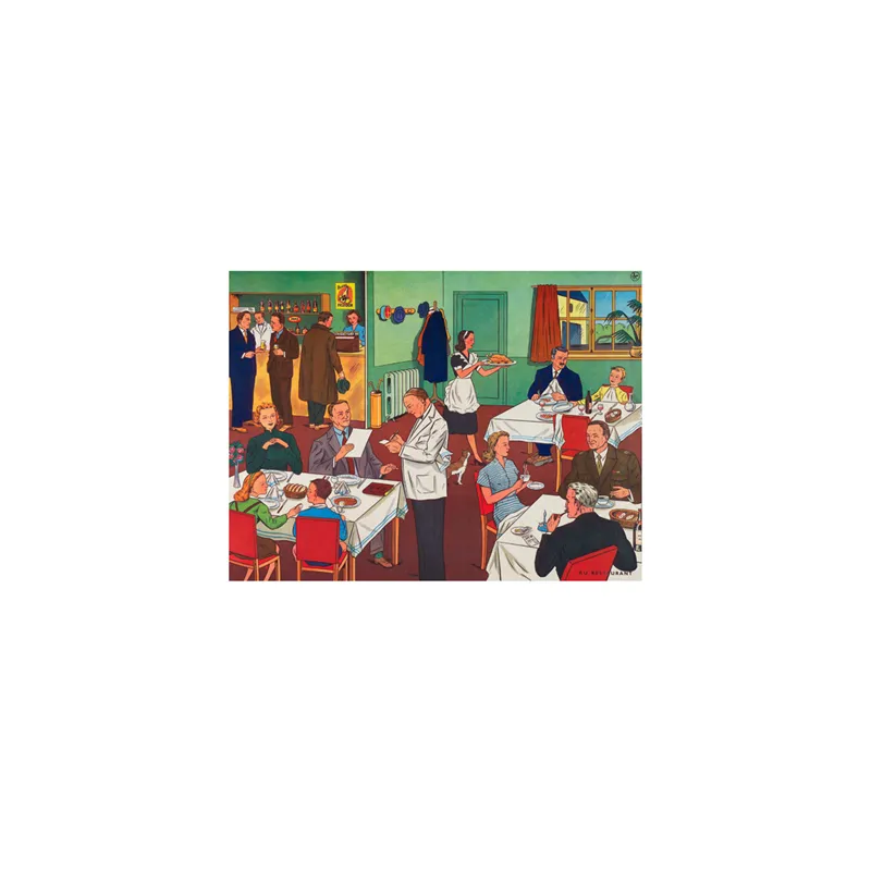 SETS DE TABLE OFFSET 'AU RESTAURANT' 70 G/M2 31x43 CM QUADRICHROMIE PAPIER (2000 UNITÉ)
