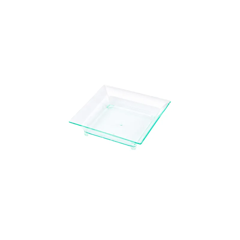 EMBALLAGES APÉRITIF CARRÉ   6,3x6,3x1,5 CM VERT D'EAU PS (720 UNITÉ)