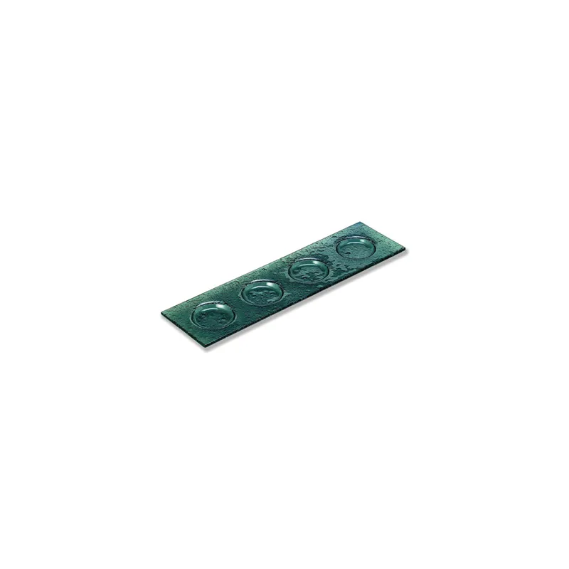 ASSIETTE OBLONG 4 COMPART.  12,5x45CM VERT D'EAU VERRE (18 UNITÉ)