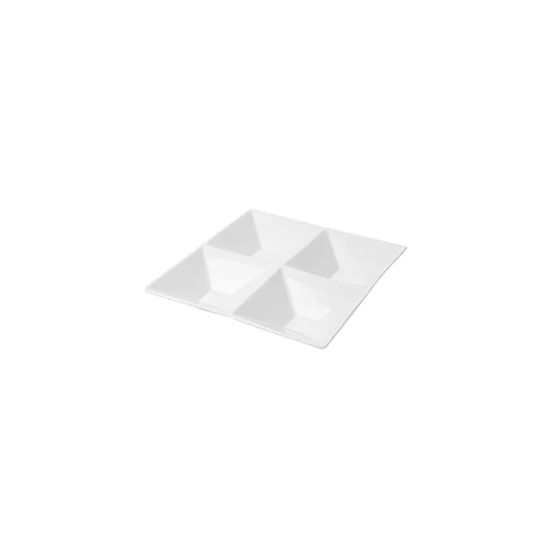 ASSIETTES CARRÉES 4 COMPARTIMENTS 24x24 CM BLANC PORCELAINE (12 UNITÉ) ASSIETTES CARRÉES 4 COMPARTIMENTS 24x24 CM BLANC PORCELAINE (12 UNITÉ)