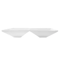 ASSIETTES CARRÉES 4 COMPARTIMENTS 24x24 CM BLANC PORCELAINE (12 UNITÉ)