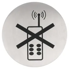 PLAQUE AUTO-ADHESIVE "PAS DE TELEPHONE"