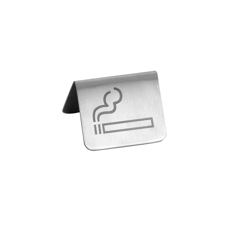 PLAQUE "PERMIS DE FUMER"  5,3x5x3,5 CM ARGENTE INOX (1 UNITÉ)