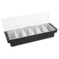 DISTRIBUTEUR À CONDIMENTS 6 COMPART. 49,5x15,7x9 CM NOIR PS (1 UNITÉ) DISTRIBUTEUR À CONDIMENTS 6 COMPART.