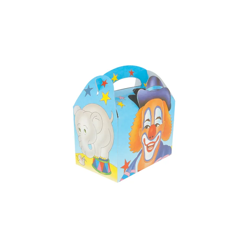 BOÎTES MENU ENFANT CIRQUE 'CIRCO' 320 G/M2 15,50x10,50x17,50 CM QUADRICHROMIE CARTON (300 UNITÉ)