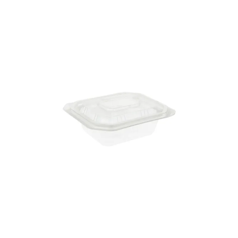 BARQUETTES + COUVERCLES MICRO-ONDABLES 250 ML 13,9x11,9x3 CM TRANSPARENT PP (600 UNITÉ)