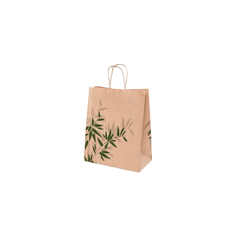 SACS SOS AVEC ANSES FEEL GREEN  80 G/M2 26+14x32 CM NATUREL KRAFT (250 UNITÉ)