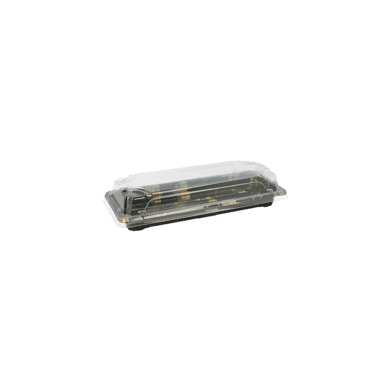 RÉCIPIENTS + COUVERCLES POUR "SUSHI" 22,2x9,5x4,5 CM NOIR PS (600 UNITÉ) RÉCIPIENTS + COUVERCLES POUR "SUSHI" 22,2x9,5x4,5 CM NOIR PS (600 UNITÉ)