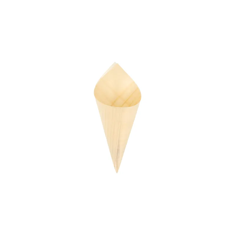CORNETS EN FEUILLE DE PEUPLIER WOOD  12,5 CM NATUREL BOIS (1000 UNITÉ)