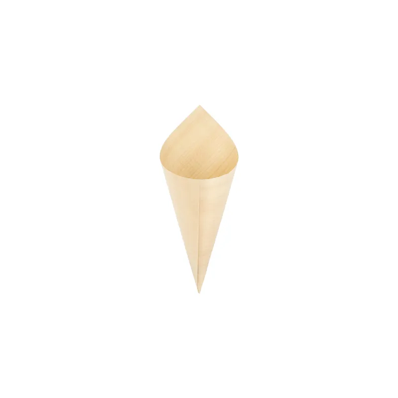 CORNETS EN FEUILLE DE PEUPLIER WOOD  17 CM NATUREL BOIS (1000 UNITÉ)