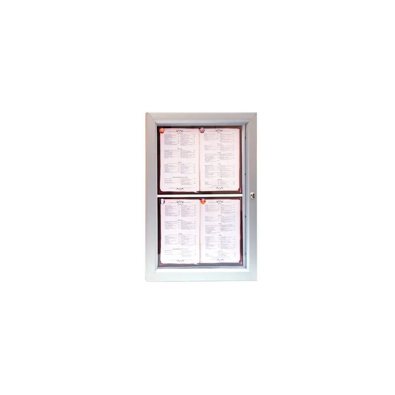 PORTE MENUS LUMINEUX 4xDIN-A4   52,3x69,5x3,2 CM ARGENTE METAL (1 UNITÉ)