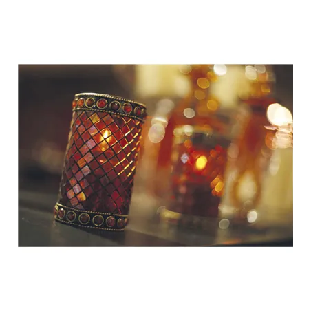 LAMPES DE TABLE "MOROCCO"   Ø 7,5x13 CM ASSORTI VERRE (6 UNITÉ)