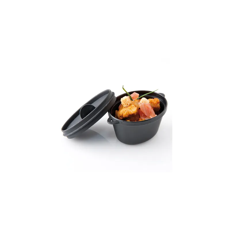 EMBALLAGES APÉRITIF MINI CASSEROLE  65 ML 9,1x5,8x4,5 CM NOIR PP (216 UNITÉ)