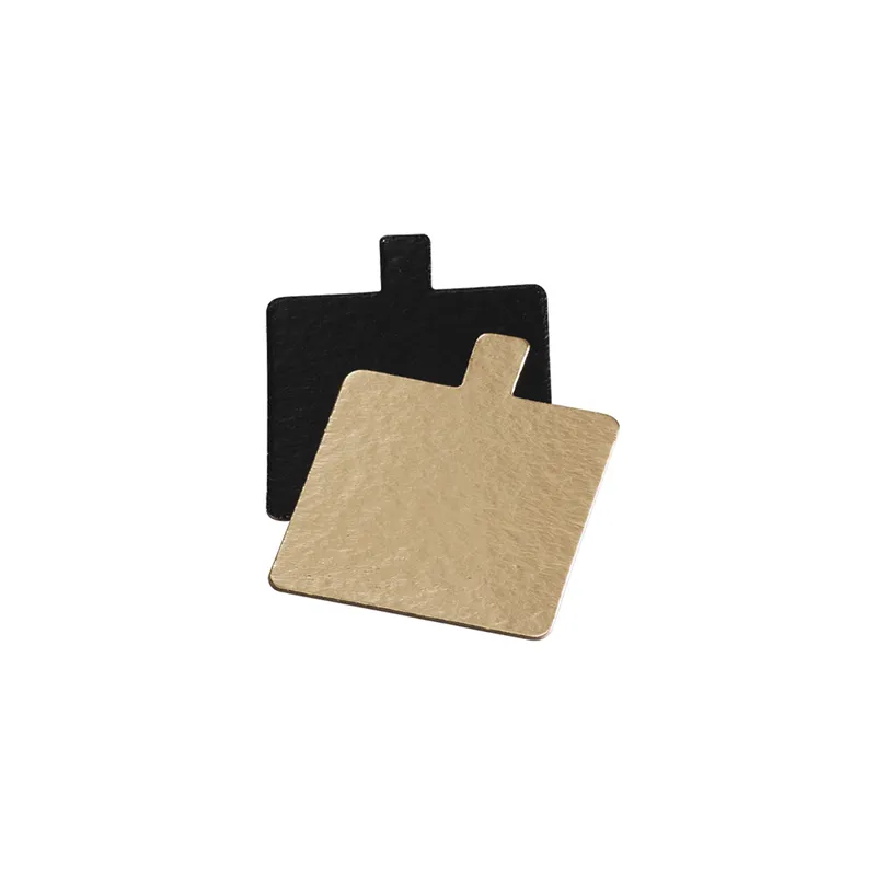 CARTONS PÂTISSERIE DEUX FACES  950 G/M2 8x8 CM OR/NOIR CARTON (250 UNITÉ)